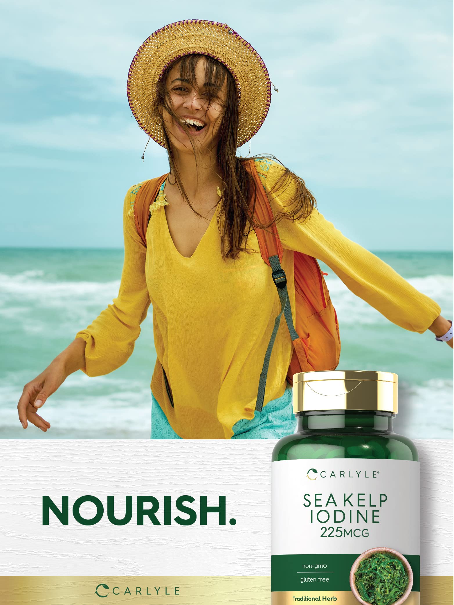 Carlyle Sea Kelp package on kitchen counter signals everyday wellness routine