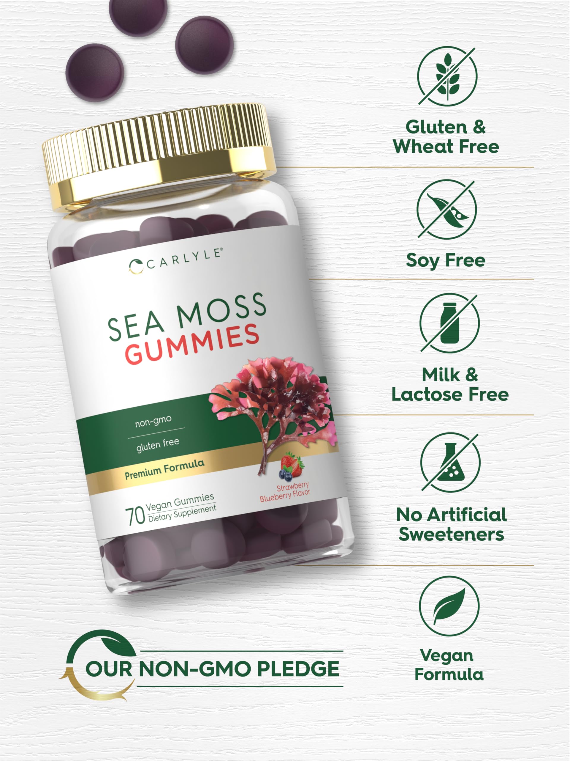 Carlyle Sea Moss Gummies packaging box shown to convey premium quality.