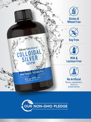 Carlyle plata coloidal libre de gluten y sin OGM para estilo de vida vegetariano.