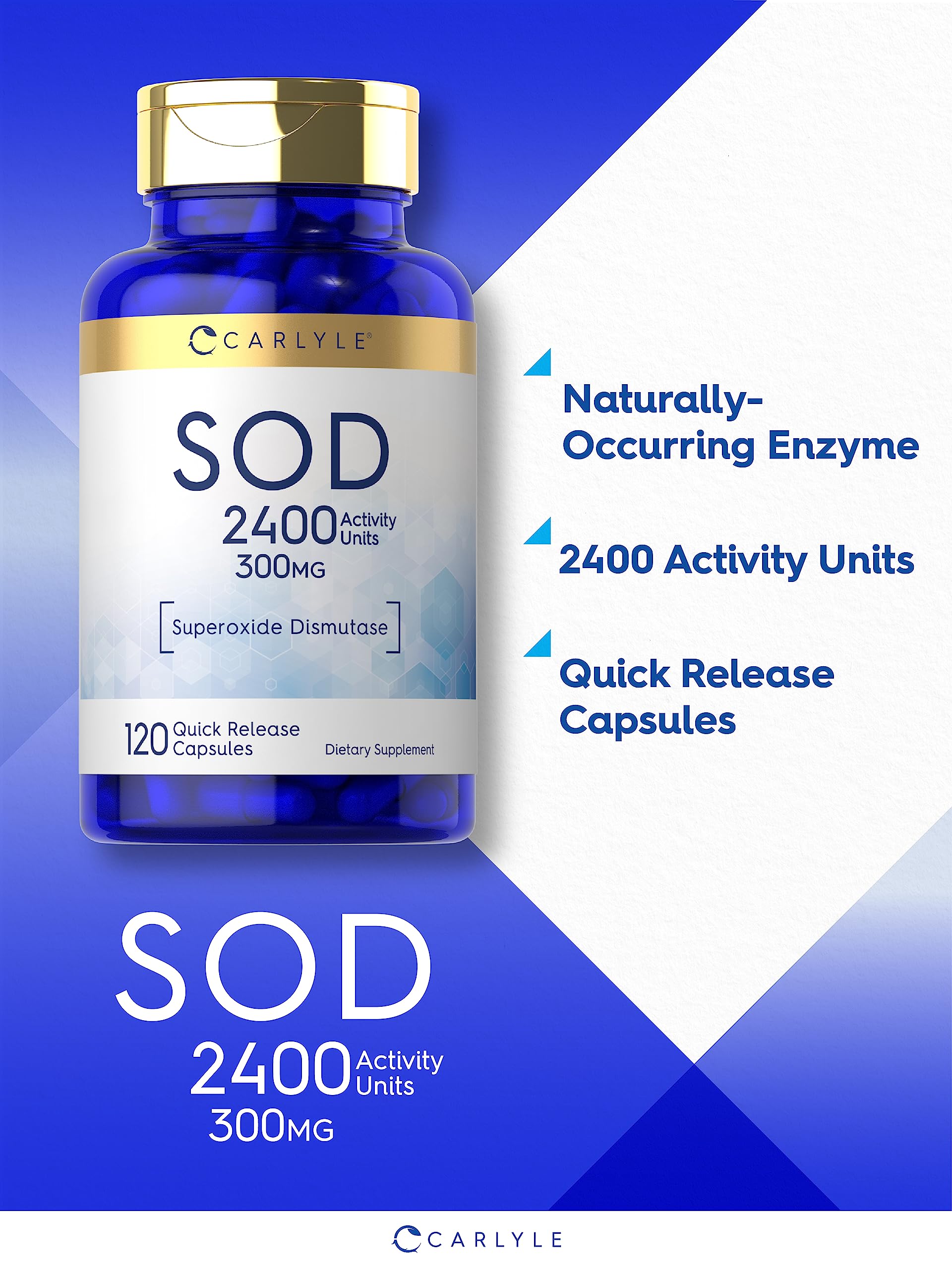Carlyle S.O.D. quick-release capsule beside a measuring spoon, illustrating serving size