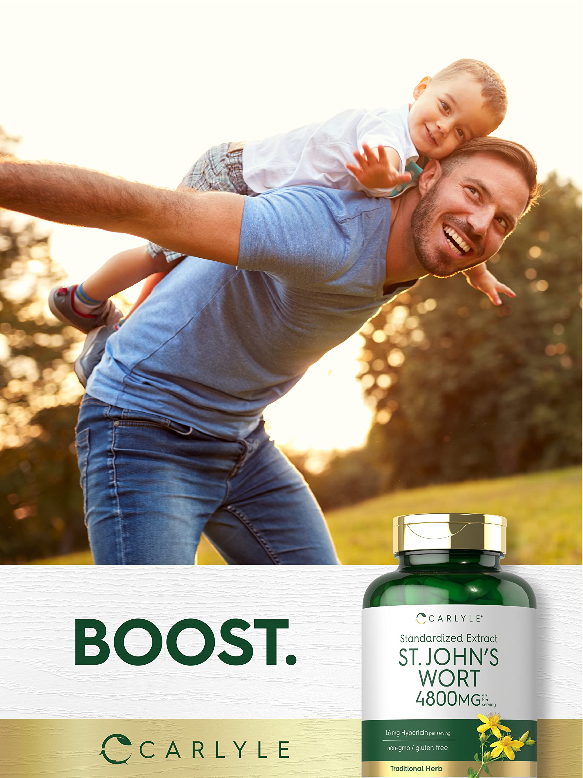 Carlyle St John's Wort capsules reveal antioxidant flavonoids from blossoms.