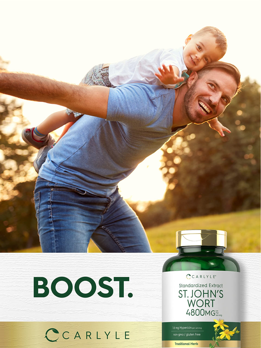Carlyle St John's Wort capsules reveal antioxidant flavonoids from blossoms.