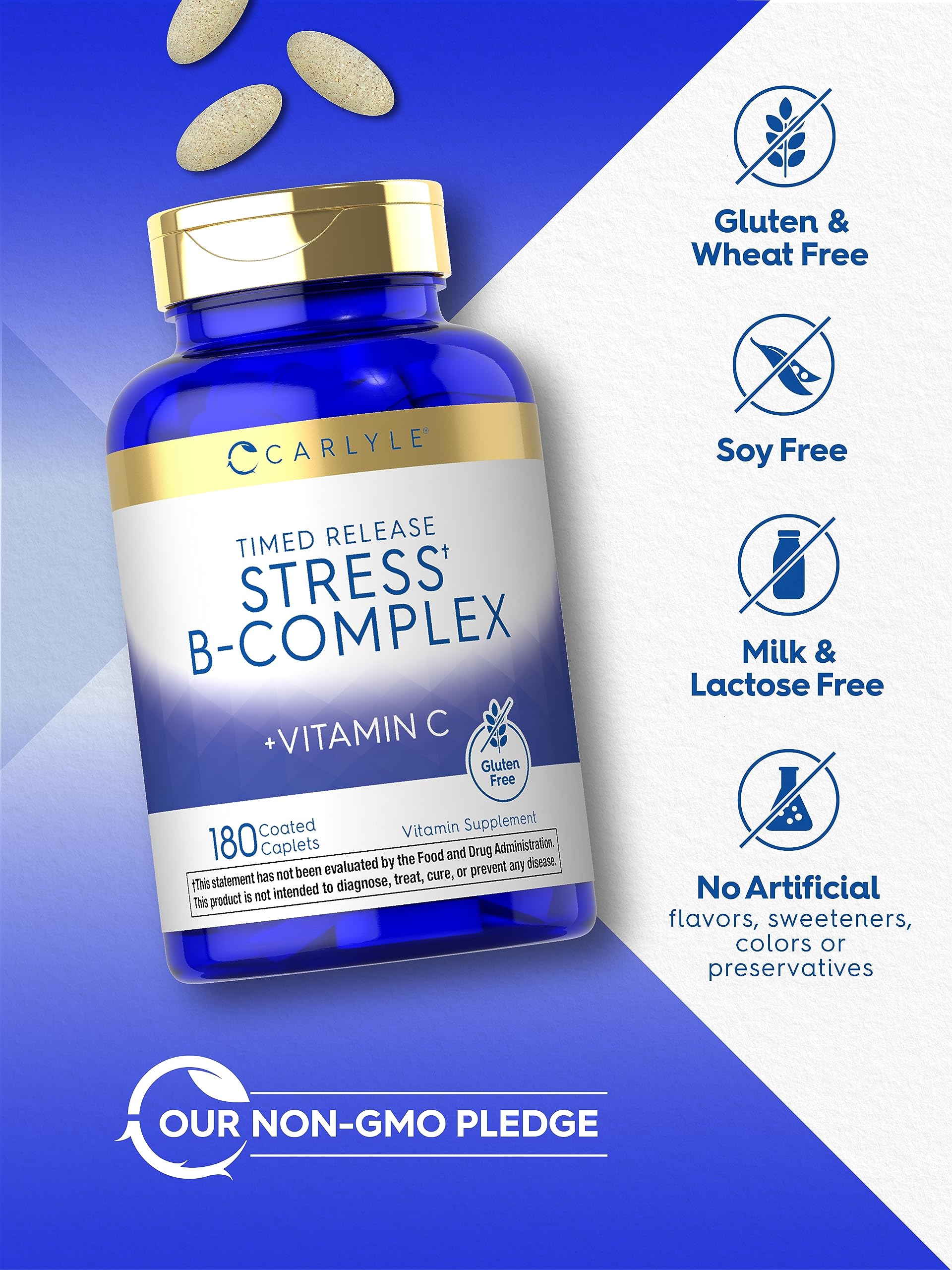Carlyle Stress B-Complex ingredient-science visual emphasizing B-vitamins
