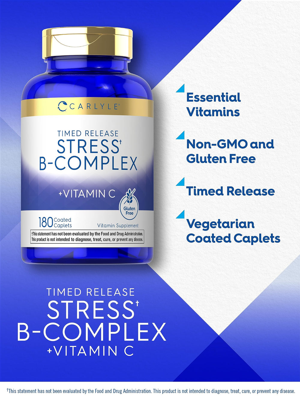 Carlyle Stress B-Complex packaging box showing vegetarian formula