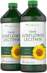 Carlyle Sunflower Lecithin Liquid bottle front view, vegan supplement for daily wellness.