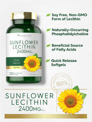 Carlyle Sunflower Lecithin softgel ingredients panel emphasizes premium, allergen-free sourcing.