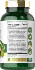 Carlyle Super Greens bottle side view shows label details for ingredient transparency.