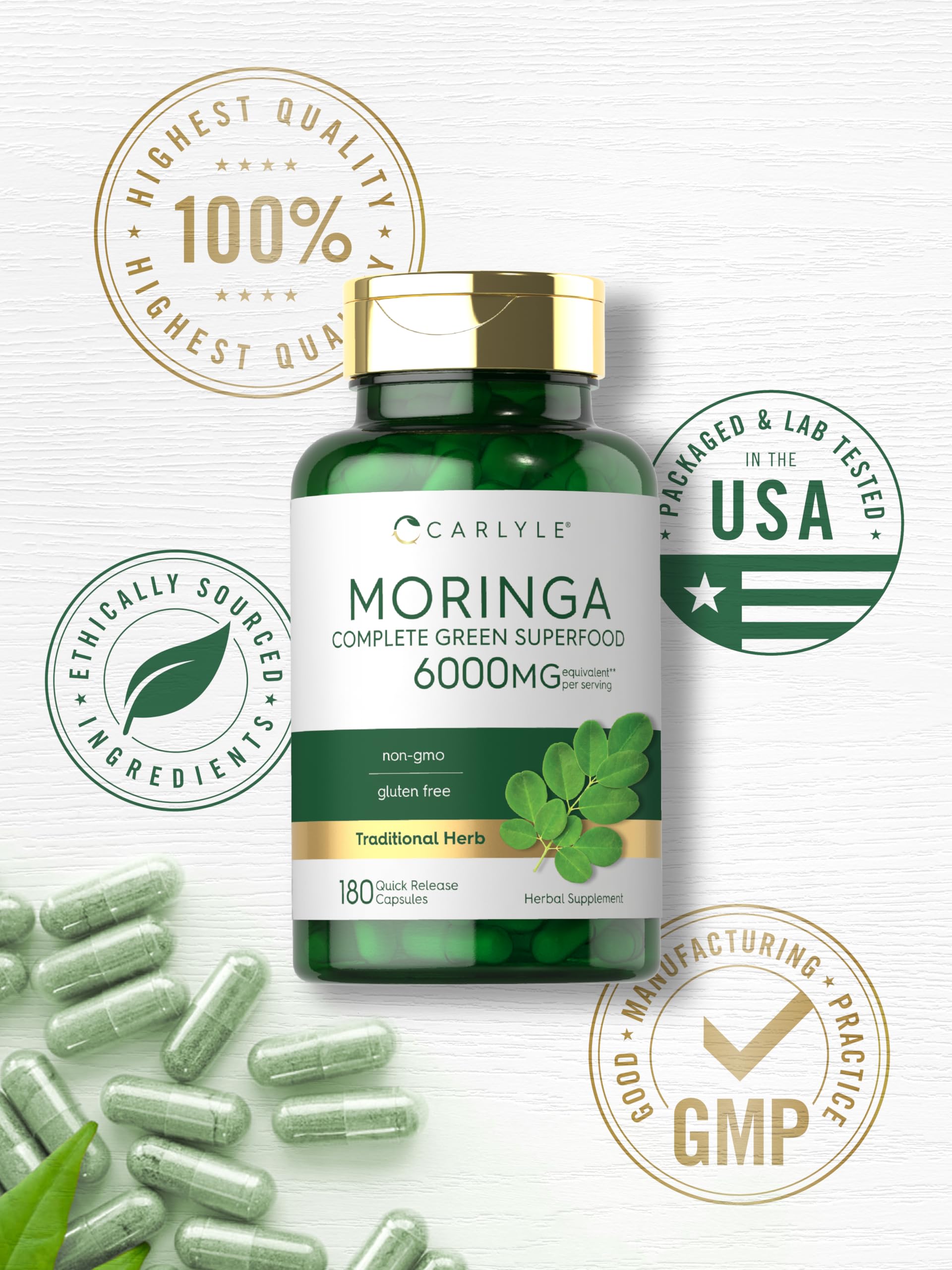 Pill bottle with resealable cap conveys convenient daily supplementation.
