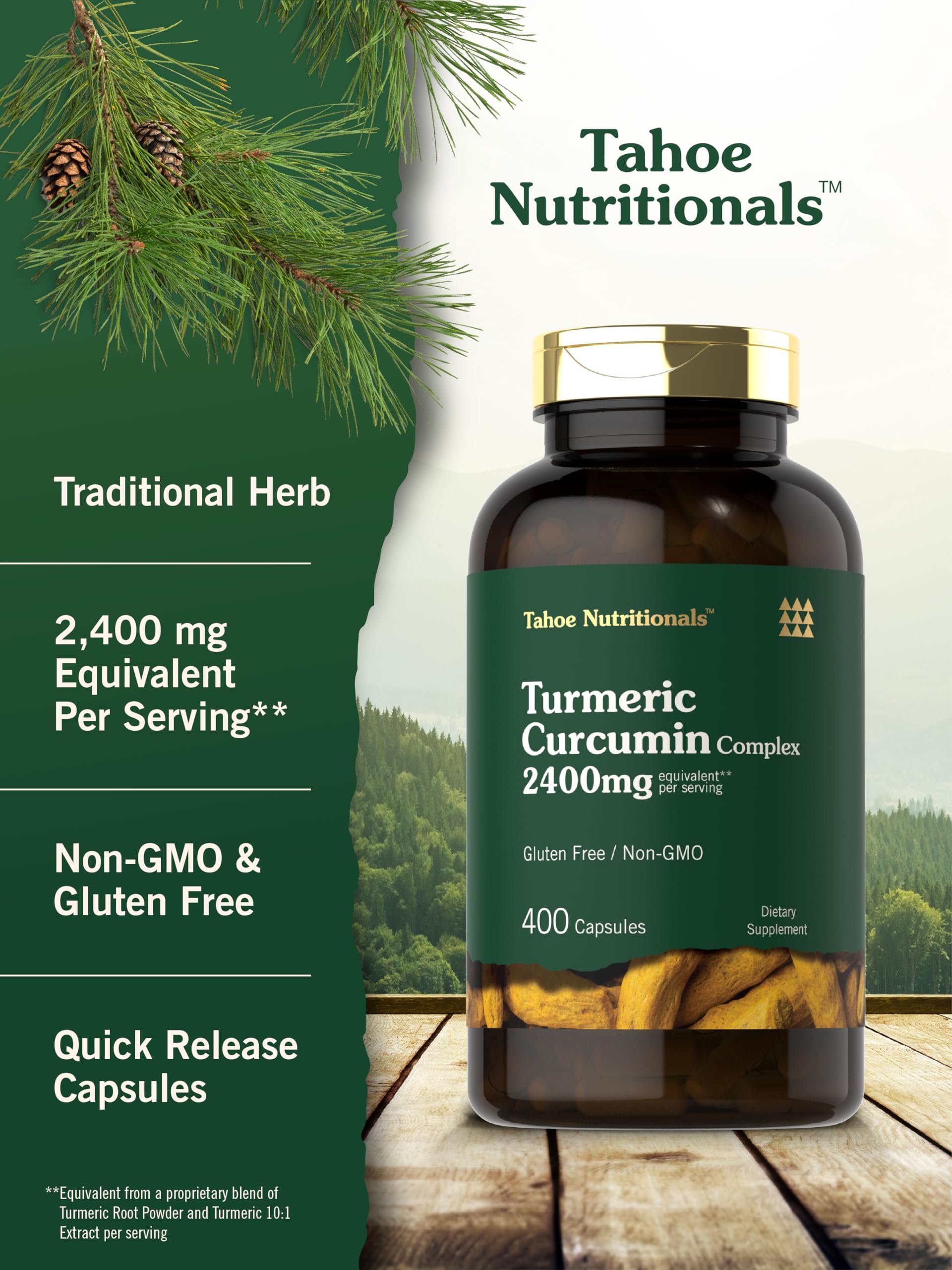 Carlyle Tahoe Turmeric label highlights gluten-free and non-GMO