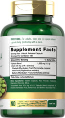 Carlyle Triphala bottle pour demonstrates quick-release capsules for convenient use.