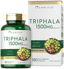 Carlyle Triphala capsules bottle on shelf supports easy daily routines.