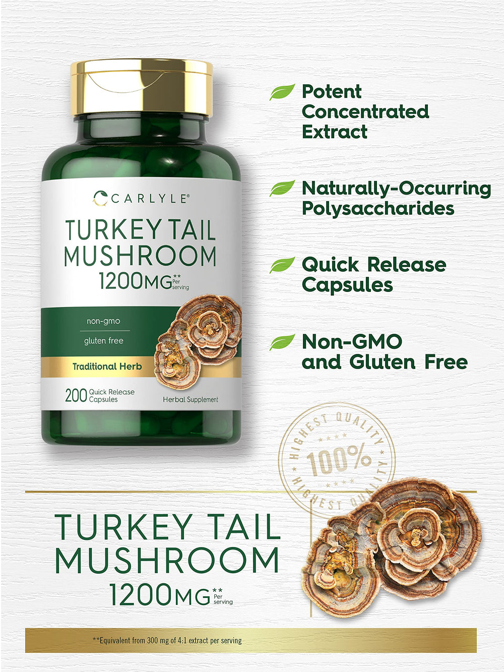 Carlyle Turkey Tail capsules arranged for easy daily routine and convenience