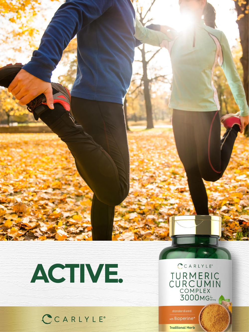 Carlyle Turmeric Curcumin bottle pouring capsules into hand