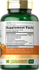 Carlyle Turmeric Curcumin ingredients blend emphasizes standardized curcumin for consistent support.