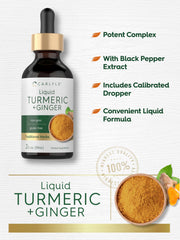 Carlyle Turmeric Ginger Drops bottle comes with a pour-friendly dropper for easy use.