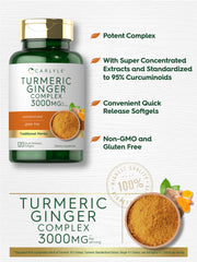 Carlyle turmeric-ginger ingredients label showing formula details.
