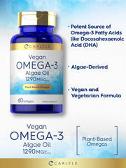 Carlyle Vegan Omega-3 softgel dispense demonstrates convenient daily use.