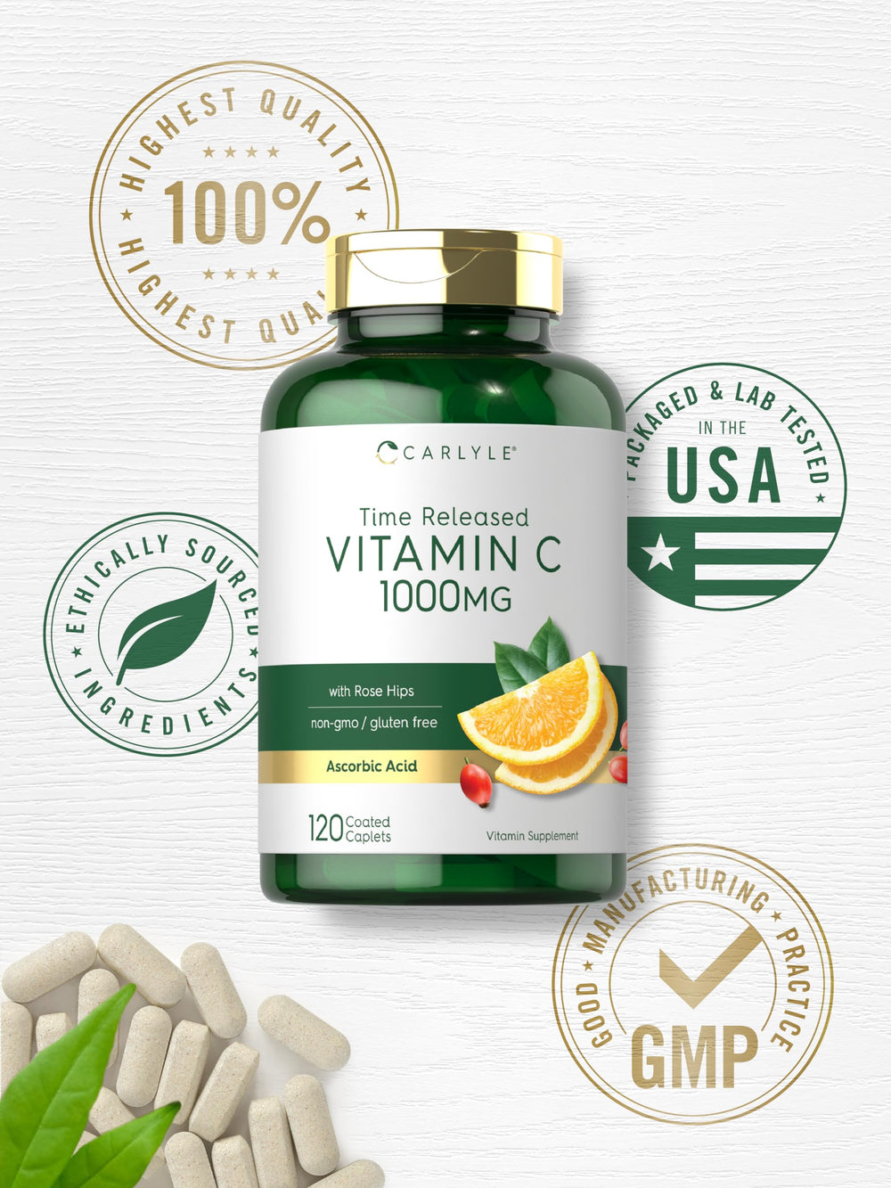 Vegetarian caplets of Carlyle Vitamin C 1000mg