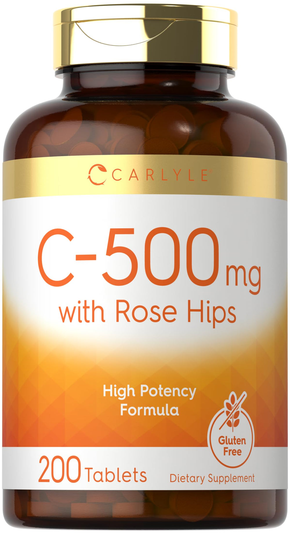 Carlyle Vitamin C 500mg bottle with Rose Hips for daily immune support