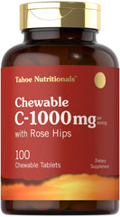 Carlyle Vitamina C Chewables: bote de tabletas masticables de 1000 mg.