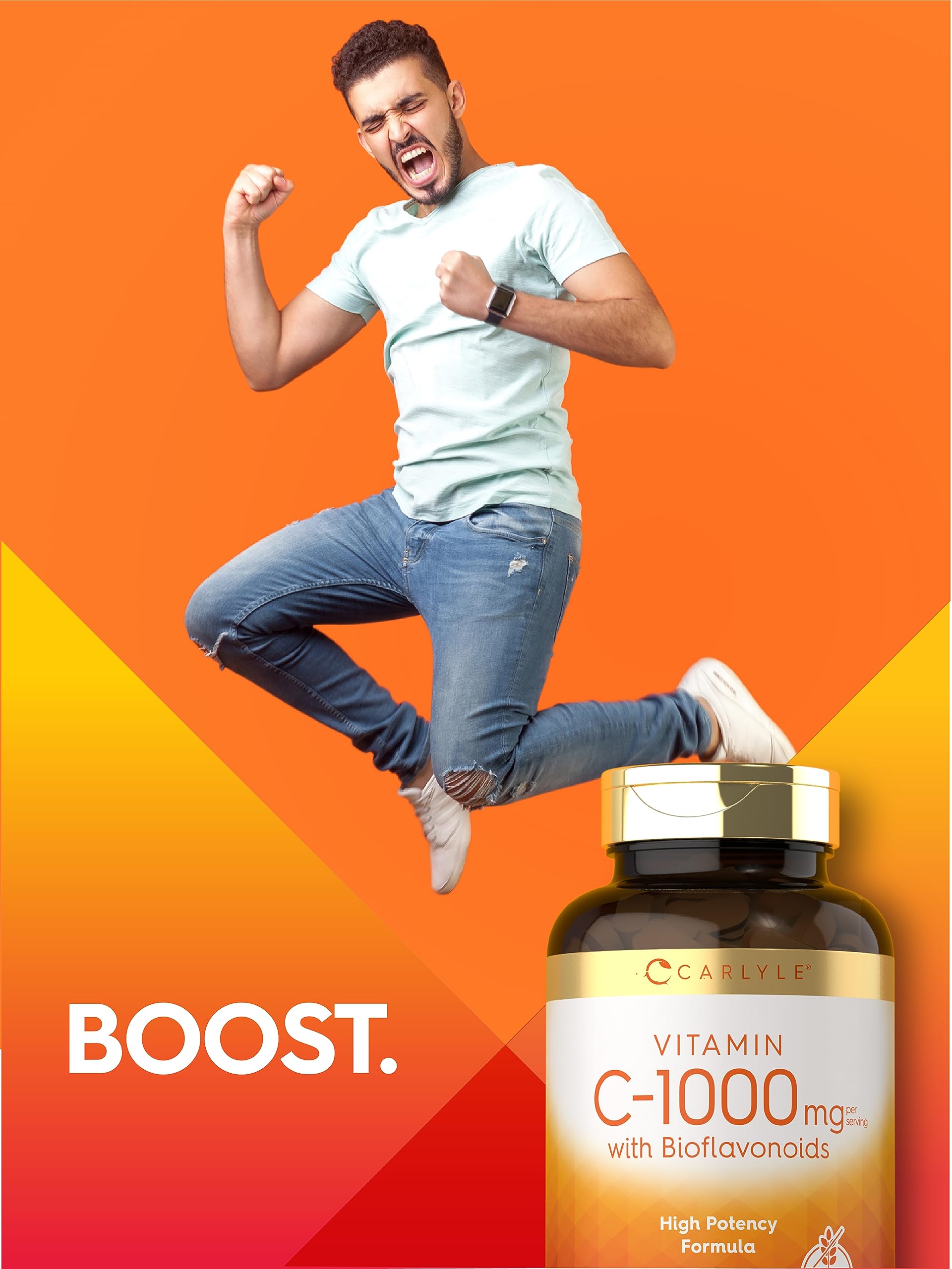 Rose hips component highlighted in Carlyle Vitamin C packaging