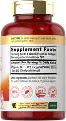 Carlyle Vitamin D3 label close-up highlighting non-GMO and gluten-free formulation.