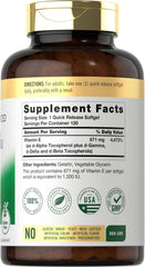 Carlyle Vitamin E 1000 IU softgel pour displays easy daily supplementation.