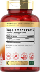Carlyle Vitamin K2 100 mcg bottle cap close-up for easy dosing