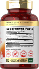 Carlyle K2 D3 softgels label close-up highlighting ingredients.