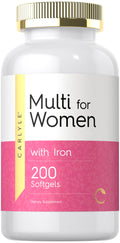 Carlyle Women’s Multivitamin with Iron | 200 Softgels | Gluten Free & Non-GMO