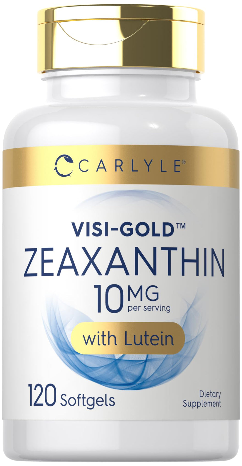 Carlyle Zeaxanthin 10mg softgels bottle for convenient daily eye wellness