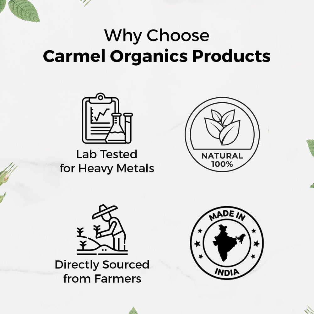 Packaging for Carmel Organics Mucuna Pruriens powder inside protective box