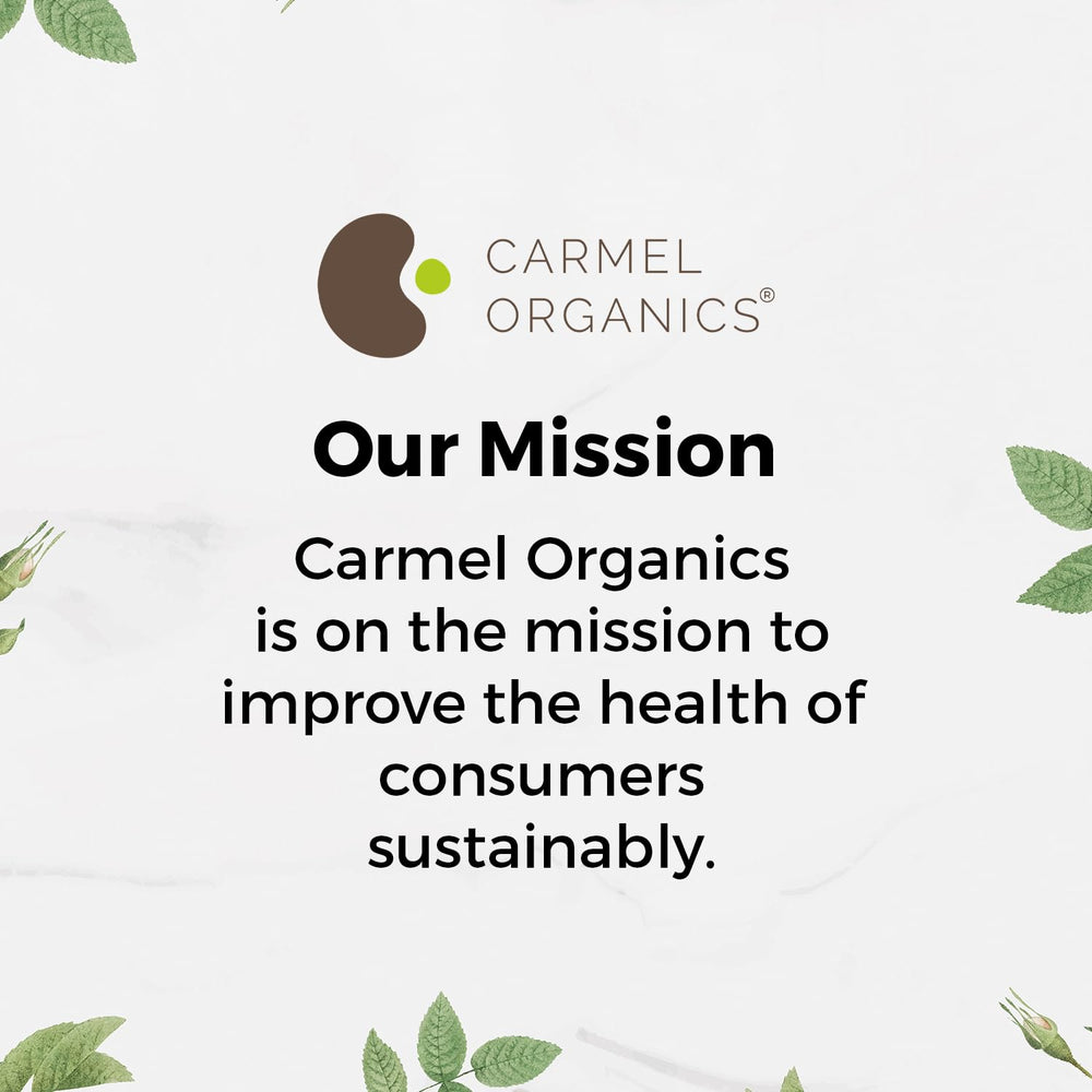Non-GMO and Kosher seal on Carmel Organics product for quality assurance