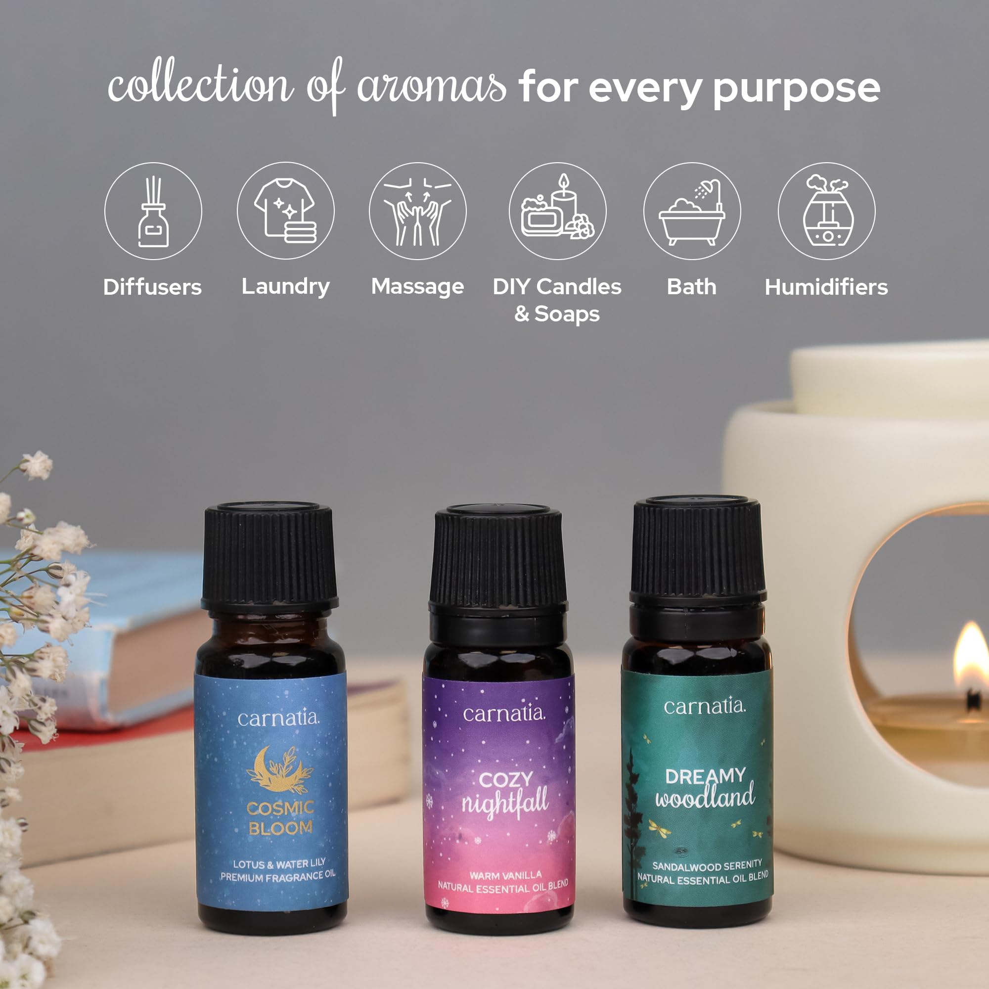 Carnatia Starry Spell amber bottles protect potency and freshness
