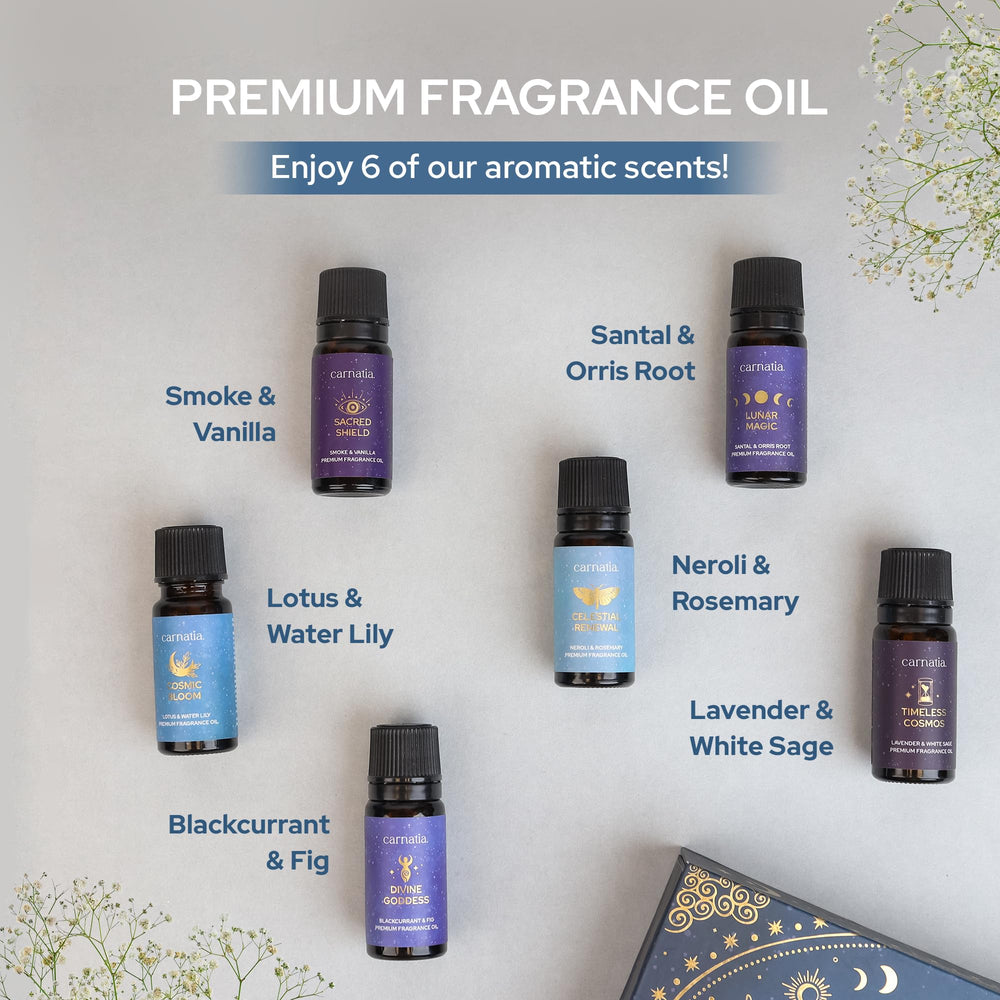 Carnatia Starry Spell spa scene with soft lighting and aroma