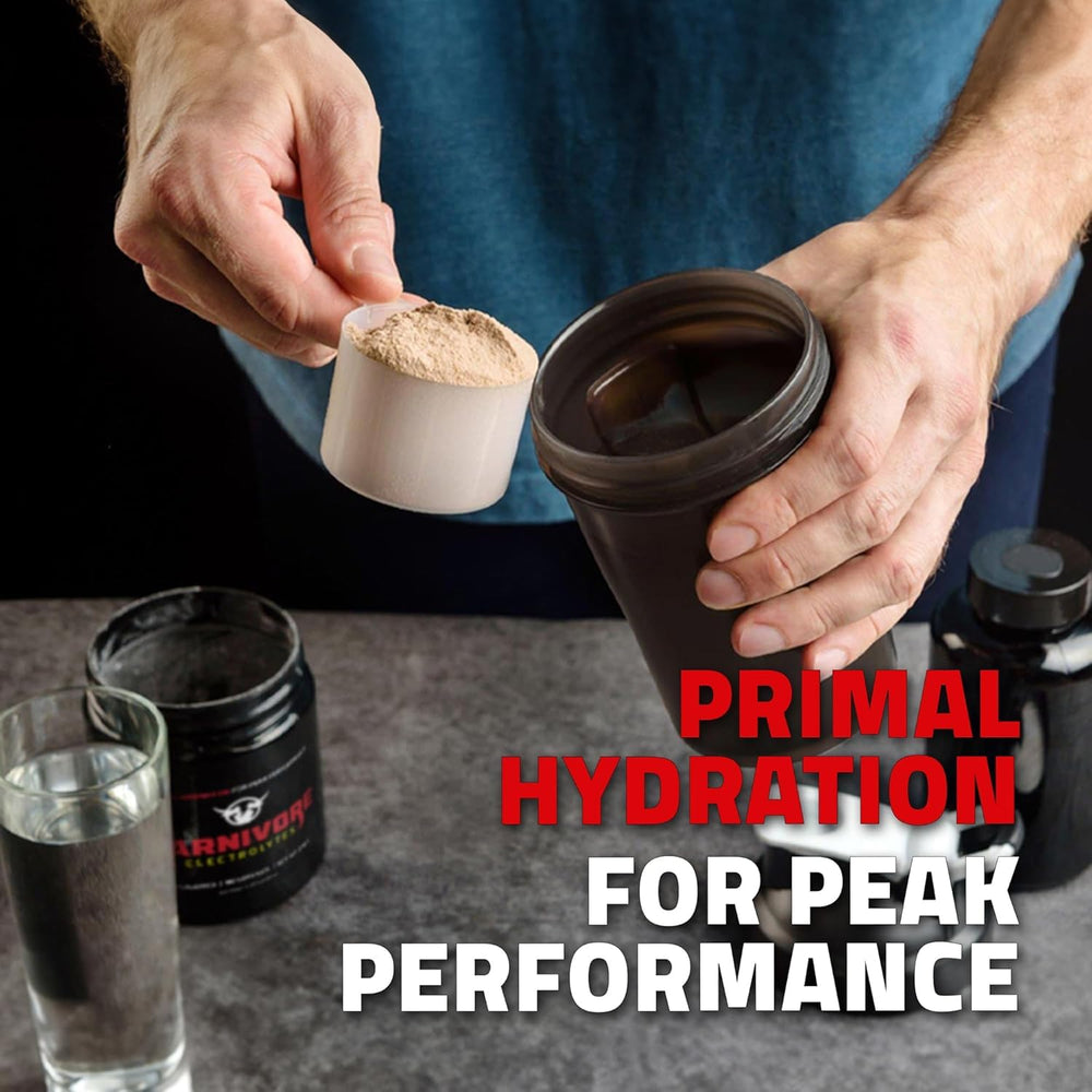 Carnivore Electrolytes 90-serving pack on shelf supports long-term hydration.