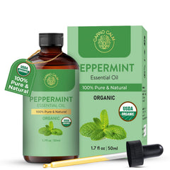 Carno Calm peppermint oil bottle pour for diffuser aromatherapy.
