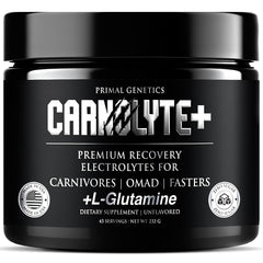 CARNOLYTE+ unflavored tub front for carnivore hydration and electrolyte balance.
