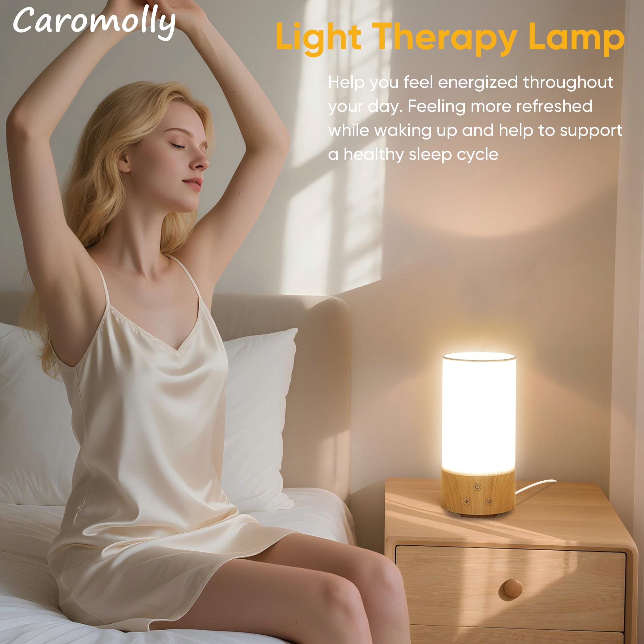 Caromolly lamp showing 2700K-4000K-6000K range for flexible ambience
