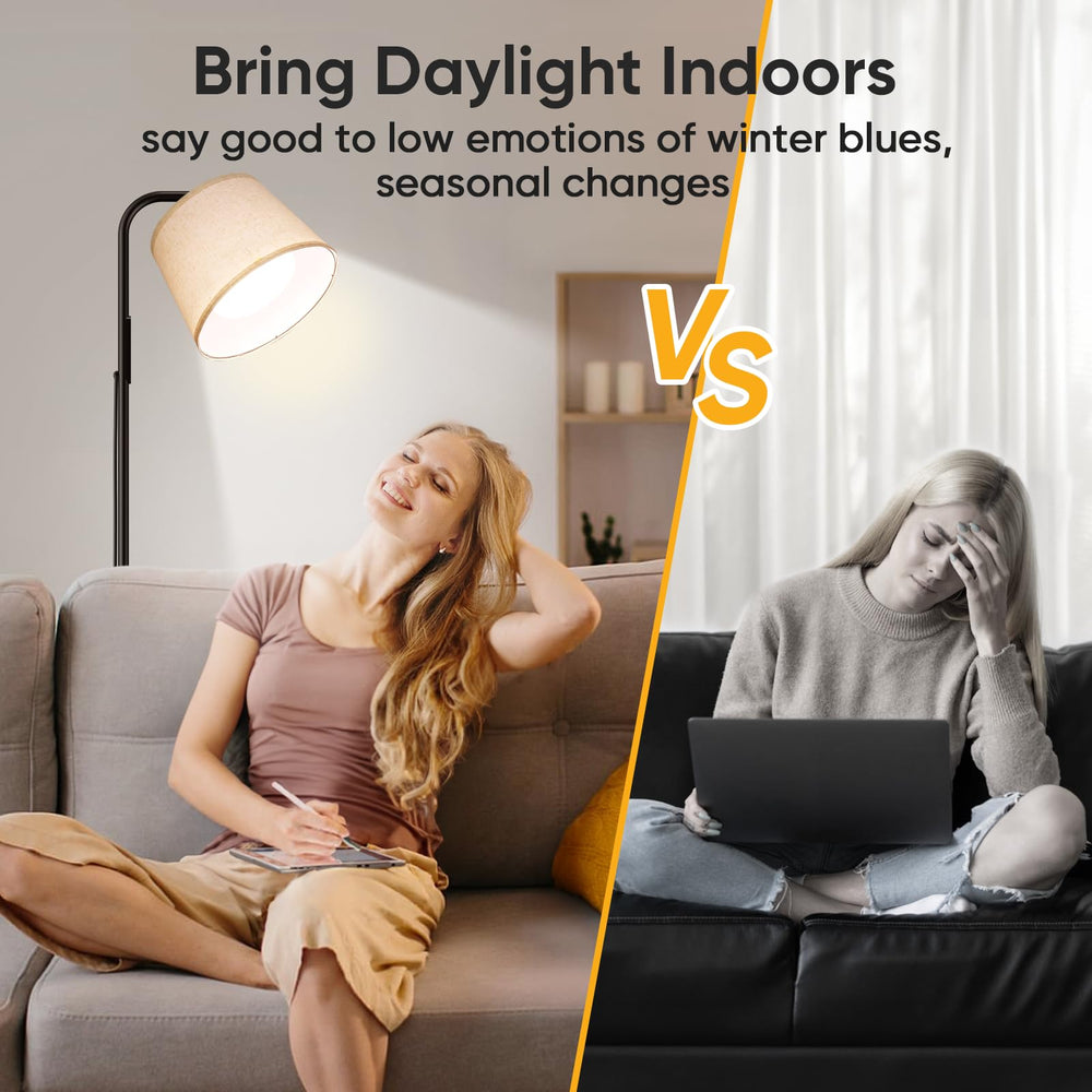 Caromolly lamp shows warm, natural, and cool white color options.