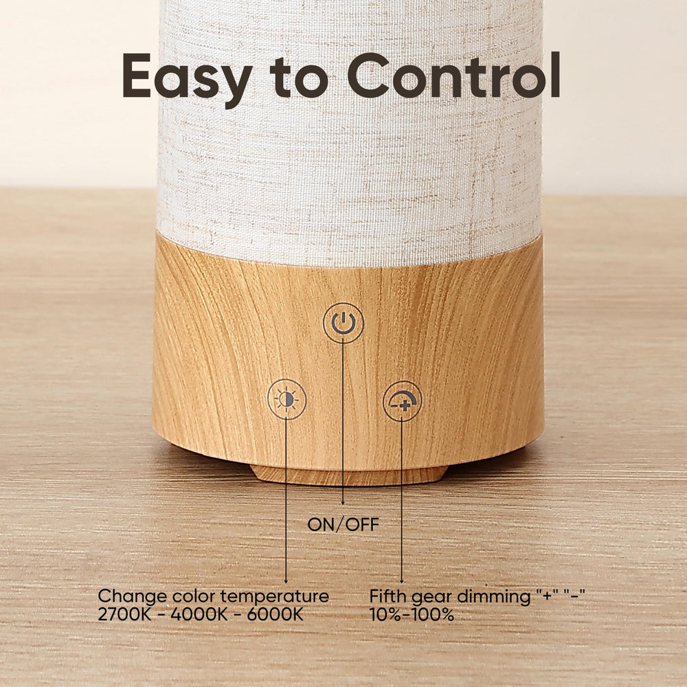 Caromolly lamp on a nightstand offering gentle wake-up lighting