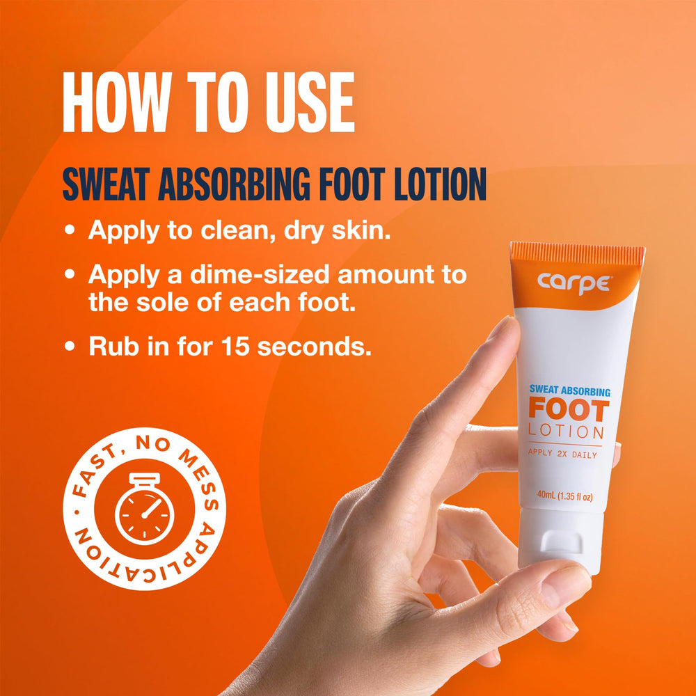 Carpe Foot care routine demonstrates nightly application for fresh feet