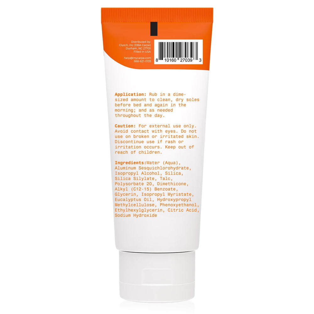 Carpe Sweat Absorbing Foot Lotion made in the USA emphasizes quality and cruelty-free practices