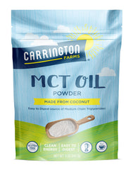 Carrington Farms MCT Oil Powder canister for easy, keto-friendly daily use.