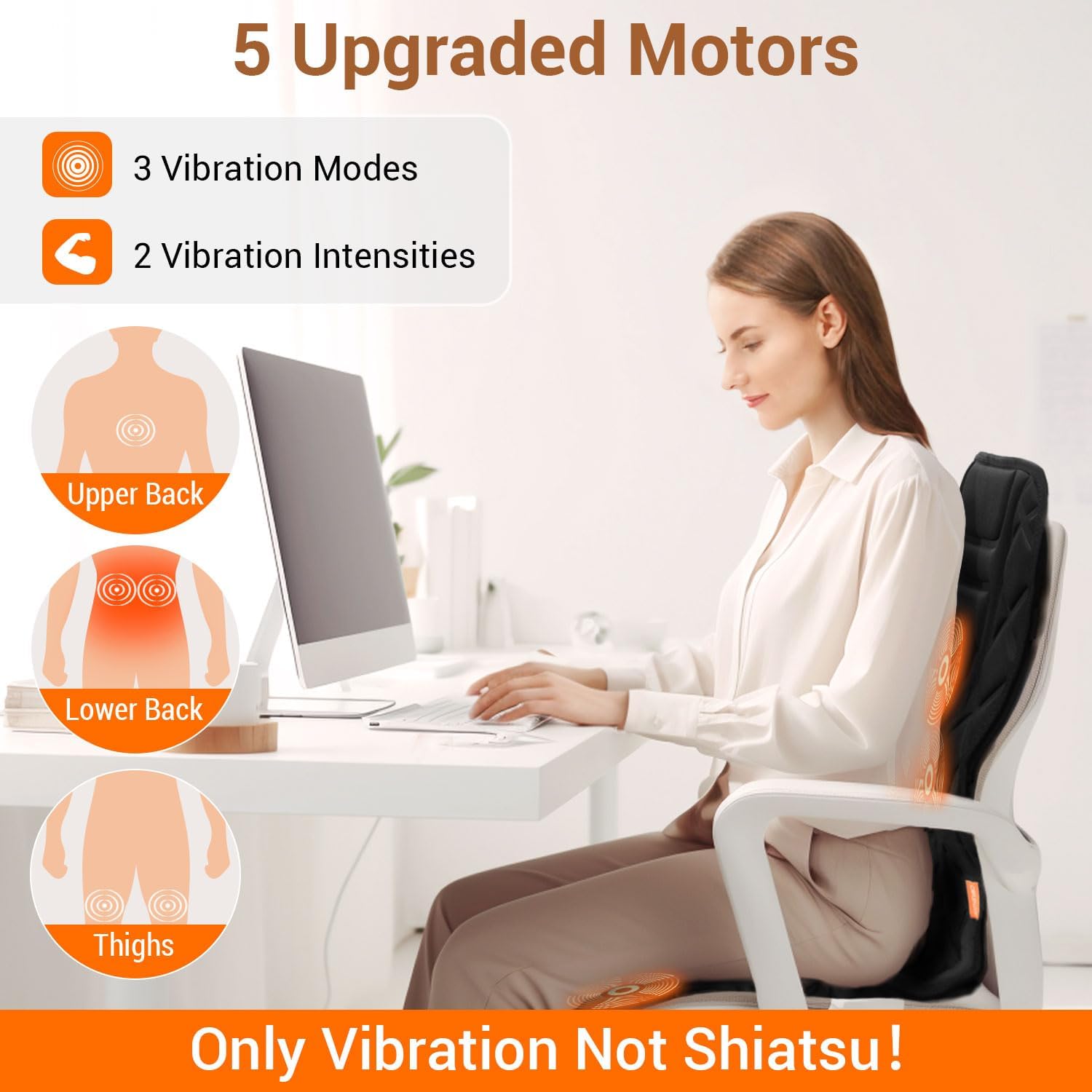 CARSHION 5-motor layout visible for even back massage.
