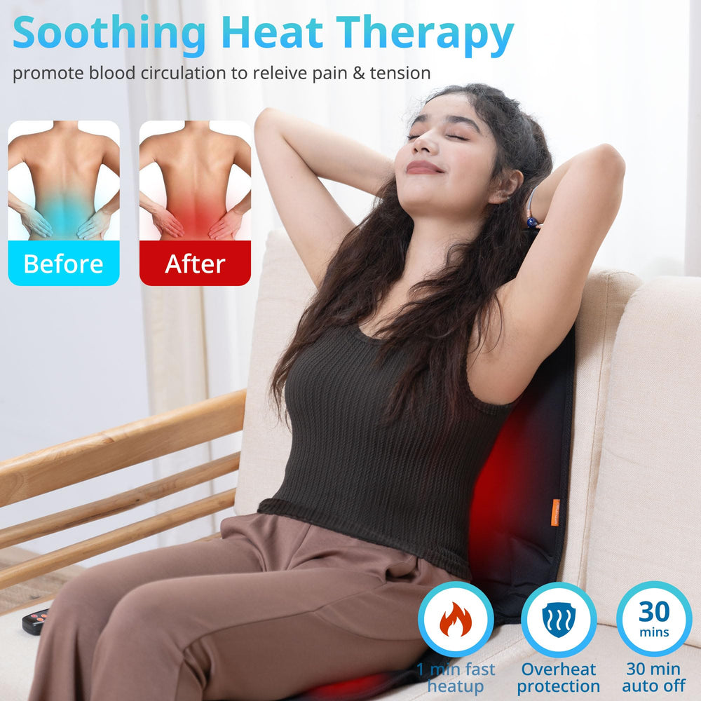 CARSHION heat on/off control demonstrates easy temperature management during use.