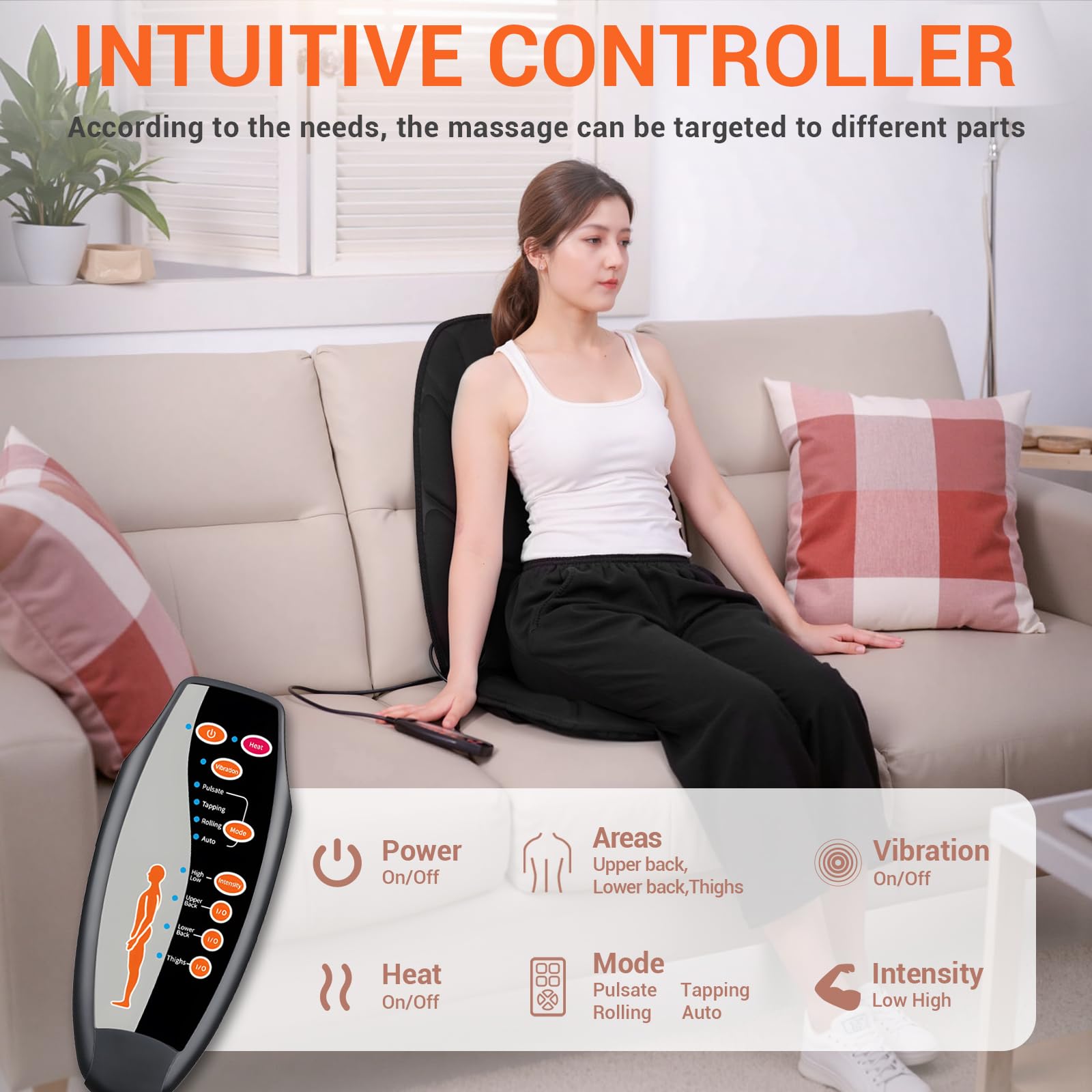 CARSHION cushion with six vibrating motors for targeted relief