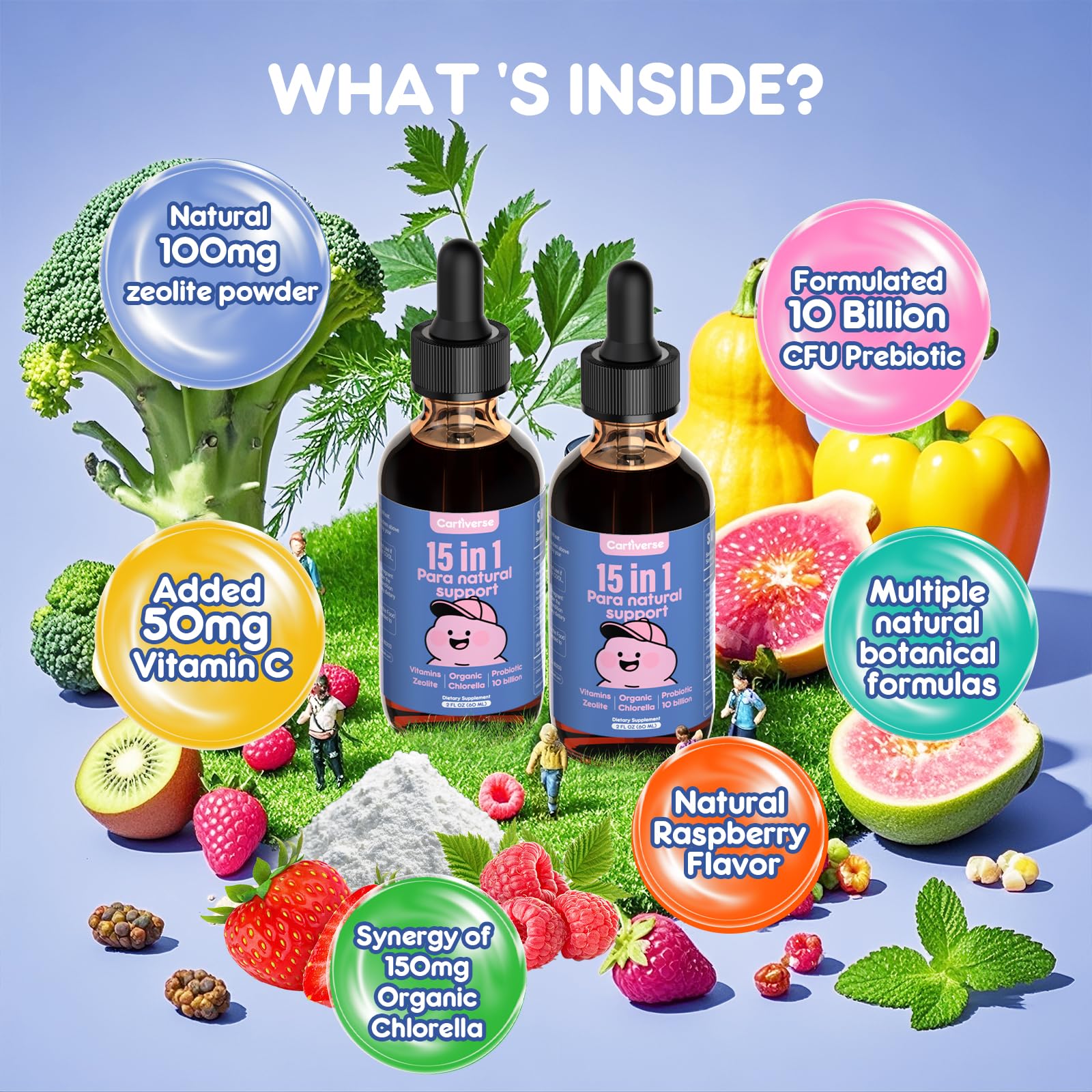 Cartiverse Parasite Cleanse kids drops with calibrated dropper for easy dosing.