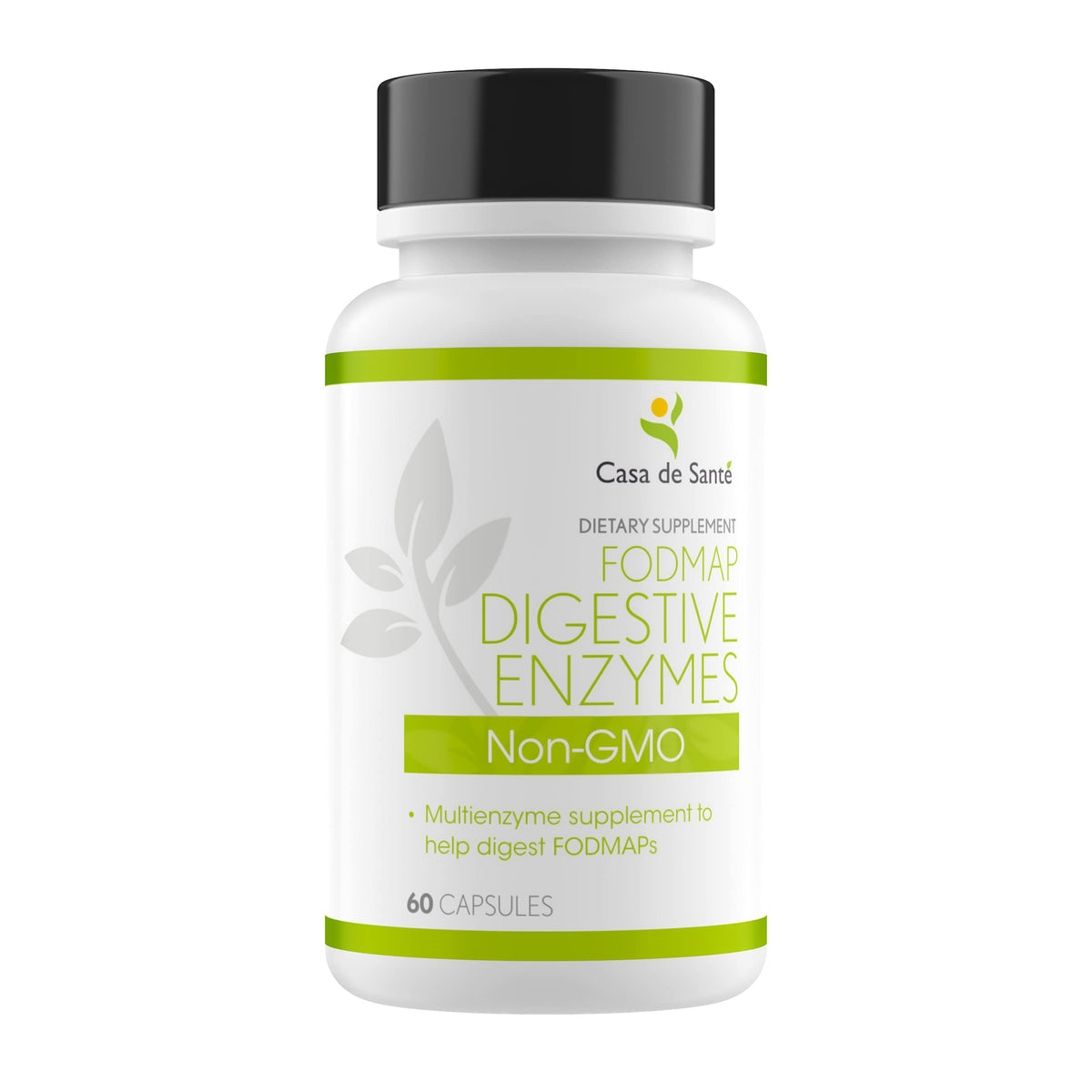 Casa de Sante 18-enzyme bottle provides broad digestive support for meals.