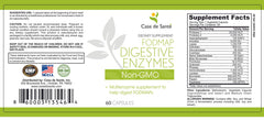 Casa de Sante label highlights low FODMAP, non-GMO formulation for sensitive stomachs.